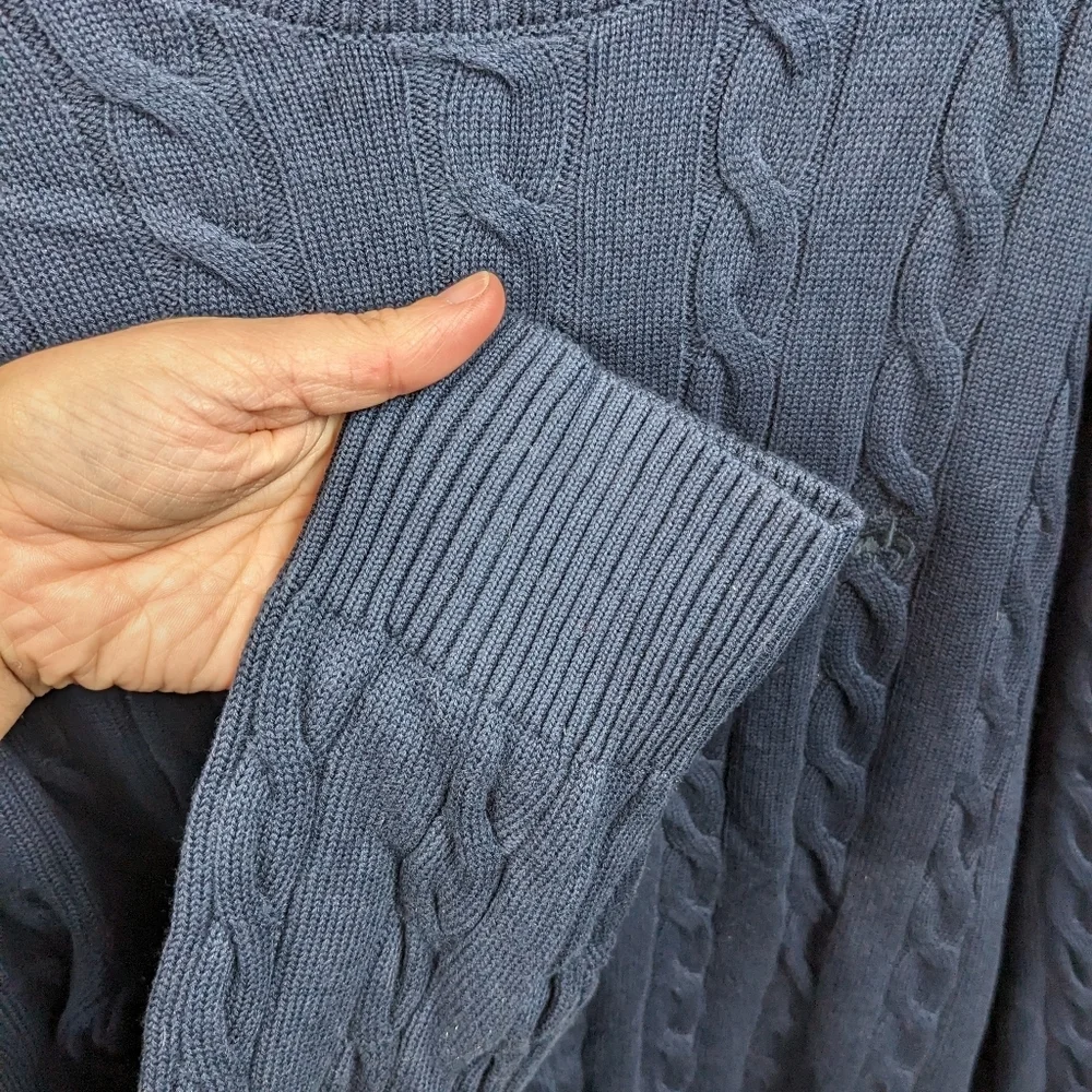 Brooks Brothers Men's Cotton Cable Crew Neck Sweater Sz XL